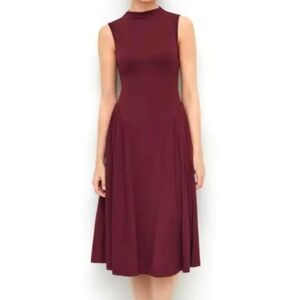 Zara Fuchsia Sleeveless Midi Dress | Fit & Flare Elegant Silhouette